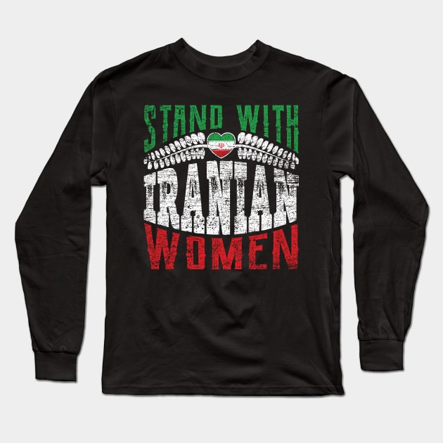 Stand with Iranian women grungy version 2 Long Sleeve T-Shirt by Emma